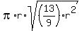 pi%2Ar%2Asqrt%28%2813%2F9%29r%5E2%29