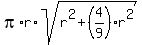 pi%2Ar%2Asqrt%28r%5E2%2B%284%2F9%29r%5E2%29