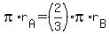 pi%2Ar%5BA%5D+=+%282%2F3%29pi%2Ar%5BB%5D