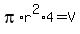 pi%2Ar%5E2%2A4+=+V