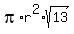 pi%2Ar%5E2%2Asqrt%2813%29
