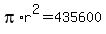 pi%2Ar%5E2=435600