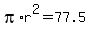 pi%2Ar%5E2=77.5