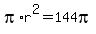 pi%2Ar%5E2+=+144pi