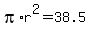 pi%2Ar%5E2+=+38.5