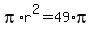 pi%2Ar%5E2+=+49%2Api