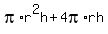 pi%2Ar%5E2h+%2B+4pi%2Arh