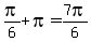 pi%2F6%2Bpi=7pi%2F6