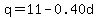 q=11-0.40d