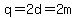 q=2d=2m