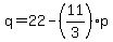 q+=+22-%2811%2F3%29p