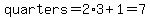 quarters=2%2A3%2B1=7