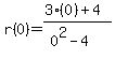 r%280%29=%283%280%29%2B4%29%2F%280%5E2-4%29