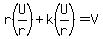 r%28U%2Fr%29%2Bk%28U%2Fr%29=V