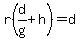 r%28d%2Fg%2Bh%29=d