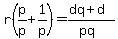 r%28p%2Fp%2B1%2Fp%29=%28dq%2Bd%29%2F%28pq%29