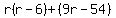 r%28r-6%29%2B%289r-54%29
