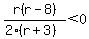 r%28r-8%29%2F%282%28r%2B3%29%29%3C0
