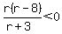 r%28r-8%29%2F%28r%2B3%29%3C0