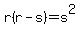 r%28r-s%29+=+s%5E2