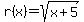 r%28x%29=+sqrt+%28x%2B5%29