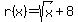 r%28x%29=sqrt%28x%29%2B8