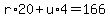 r%2A20%2Bu%2A4=166