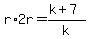 r%2A2r=%28k%2B7%29%2Fk