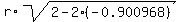 r%2Asqrt%282-2%2A%28-0.900968%29%29