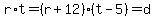 r%2At=%28r%2B12%29%28t-5%29=d