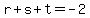 r%2B+s+%2B+t+=+-2