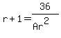 r%2B1+=+36%2F%28Ar%5E2%29