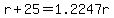 r%2B25+=+1.2247r