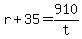 r%2B35=910%2Ft