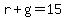 r%2Bg=15