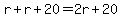 r%2Br%2B20=2r%2B20