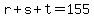 r%2Bs%2Bt=155
