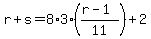 r%2Bs=+8%2A3%2A%28%28r-1%29%2F11%29%2B2