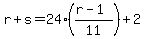 r%2Bs=24%2A%28%28r-1%29%2F11%29%2B2+