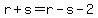 r%2Bs=r-s-2