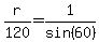 r%2F120=1%2Fsin%2860%29