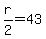 r%2F2=43
