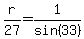 r%2F27=1%2Fsin%2833%29