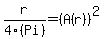 r%2F4%28Pi%29=%28A%28r%29%29%5E2