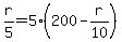 r%2F5+=+5%2A%28200+-+r%2F10%29