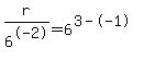 r%2F6%5E-+2+=+6%5E%283+-+-1%29