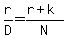 r%2FD=%28r%2Bk%29%2FN