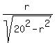 r%2Fsqrt%2820%5E2-r%5E2%29
