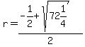 r=%28-1%2F2%2B+sqrt%2872%261%2F4%29%29%2F2