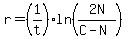 r=%281%2Ft%29%2Aln%282N%2F%28C-N%29%29